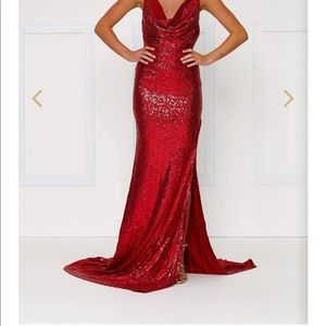 Red Sequin Prom Dress